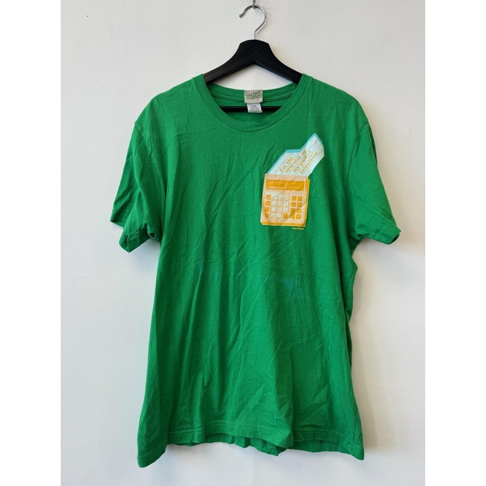 VTG Paul Frank Shirt Mens Medium Green Calculator‎ Math Pocket Tee T-Shirt Y2K